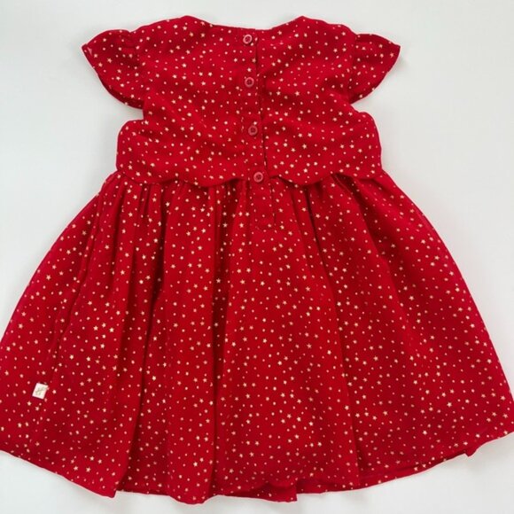 H Red Kids Dress with Star Pattern - Picture 2 of 5